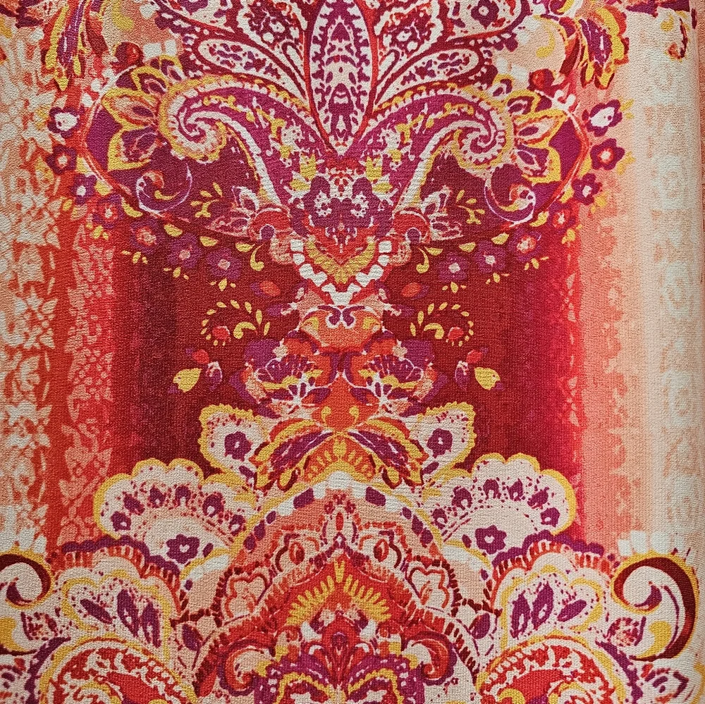 Cato Vibrant Pink and Orange Maxi Skirt - Picture 3 of 4